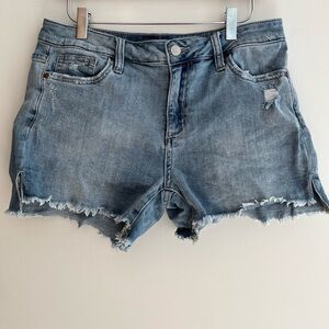 JOE’S Jeans Distressed Denim Raw Edge Mid-Rise Shorts Casual Summer Vacation